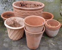 Various terracotta planters