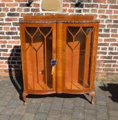 1920s double bow fronted display cabinet with 2 glass shelves W 100cm Ht 128cm