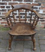 Early 20th century smokers bow chair (legs cut down & split to back)