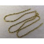 9ct gold box necklace (broken) L 35 cm weight 4.3 g