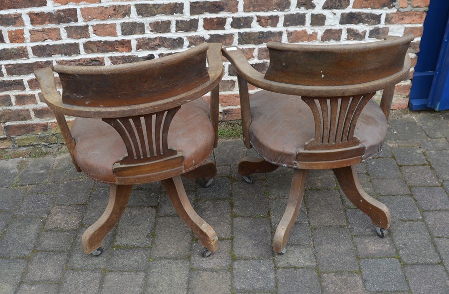 2 early 20th century captain's swivel chairs - Image 2 of 2