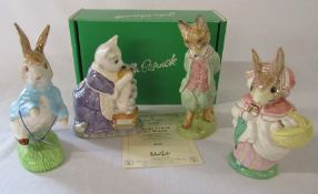 4 large Beswick Beatrix Potter figurines - Tabitha Twitchet and Moppet 940/2500 H 14 cm with box and