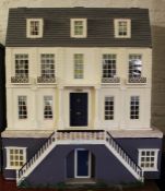 Large Georgian style dolls house 'Verity House' complete with furniture and accessories 75.5cm wide,