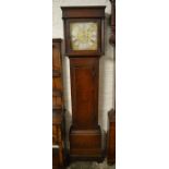 18th century 30 hour long case clock with brass and silver dial engraved 'Smorthwait in