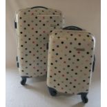 2 American Tourister jazz spinner suitcases, spring dot pattern, height approx. H 64 cm and 51 cm