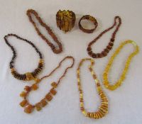 Selection of Baltic amber necklaces and bracelets