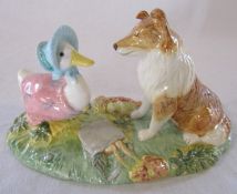 Beswick limited edition Beatrix Potter Kep and Jemima figurine P 4091 1589/2000 L 20 cm