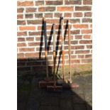 4 croquet mallets