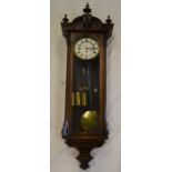 Vienna regulator wall clock with 3 train weight driven mechanism Ht 117cm by 38cm