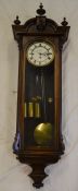 Vienna regulator wall clock with 3 train weight driven mechanism Ht 117cm by 38cm