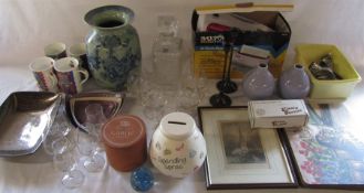 Various ceramics, engraving of Louth, paper shredder, glass ware and table mats etc