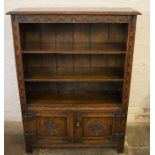 Titchmarsh & Goodwin oak bookcase with carved decoration (2020 Retail List Price £1490)  Ht 115cm