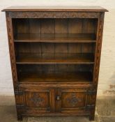 Titchmarsh & Goodwin oak bookcase with carved decoration (2020 Retail List Price £1490)  Ht 115cm