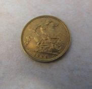 22ct gold Edward VII half sovereign 1905