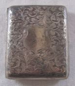 Ornate silver cigarette case Birmingham 1905 weight 2.55 ozt