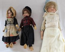 Armand Marseille bisque head doll marked AM-8 with kid leather body, bisque limbs, sleeping eyes,