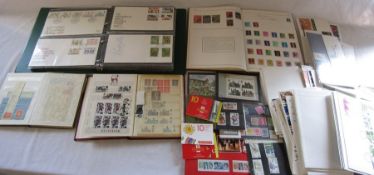 Stamp albums, album of FDCs, small stock album, mint stamps etc