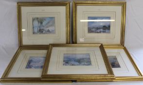 Set of 5 Tate Gallery limited edition gilt framed prints from The Turner Collection, 43cm x 37.5cm