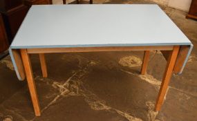 Formica style 1960's drop leaf kitchen table 178cm by 76cm