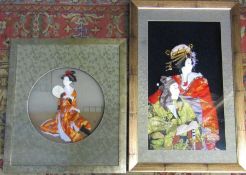 2 framed Japanese 3D wall art pictures 46 cm x 70.5 cm and 48 cm x 54.5 cm