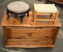 Pine TV cabinet & 2 foot stools