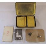 WWI Princess Mary 1914 Christmas tin complete with cigarettes, tobacco, photograph, bullet pencil