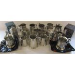 Collection of new / unused pewter tankards