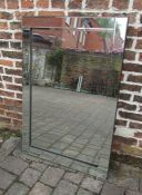 Large glass framed mirror 80 cm x 120.5 cm