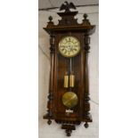 Gustav Becker twin weight driven mechanism Vienna regulator wall clock with eagle finial &