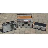 Rotel solid state stereo amplifier RA-610, Magnetophon 204 stereo and a Grundig satellit transistor