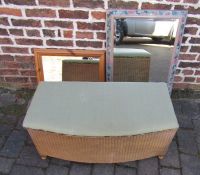 Lloyd Loom ottoman & 2 mirrors