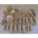Selection of porcelain doll parts