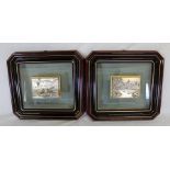 Pair of possibly silver plated panels in relief stamped Golden and signed S Dory size 10.5cm x 8cm