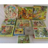 11 vintage jigsaws inc Disney, block puzzles etc