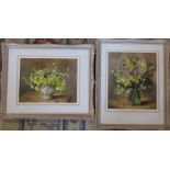 Pair of framed limited edition prints of flowers by Anne Cotterill 138/500 and 217/500 signed and