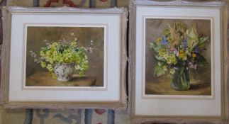 Pair of framed limited edition prints of flowers by Anne Cotterill 138/500 and 217/500 signed and