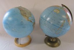 Cram Imperial Globe and a National Geographic Globe H 38 cm