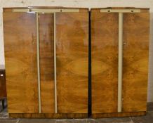 2 mid 20th century Beautility wardrobes one with swivel mirror, ht 178cm w 130cm & 92cm