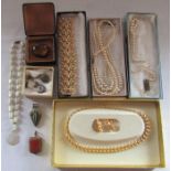 Assorted costume jewellery inc silver pendants