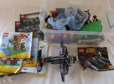 Box of assorted Lego and instructions (unchecked)