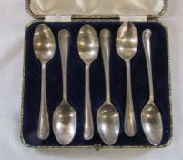 Cased set of silver teaspoons Birmingham 1929 weight 2.47 ozt