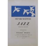 Framed Henri Matisse (1869-1954) lithographic print 'Jazz' Exposition Pierre Beres Paris 1947