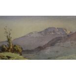 Gilt framed watercolour "Skiddaw, Winter" by Len Roope (1917-2005), dated 1974, 37.5cm x 29cm (