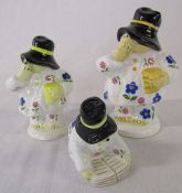 3 Coalport Paddington figurines - Paddington reads a book, Paddington magician and Paddington and