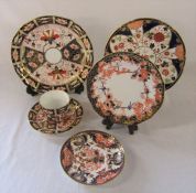 Various Royal Crown Derby inc plate 6041 D 22 cm, cup and saucer 2451 and plate D 22.5 cm, side