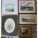 5 framed watercolours inc Sybil Watson, K R Cocking and A Watson
