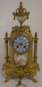 Ornate French mantel clock with Vincenti et Cie bell movement Ht 42cm