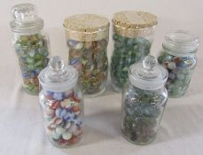 6 jars of marbles