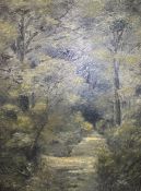 Framed oil on board depicting woodland signed C Ruddick 1969 45.5 cm x 58.5cm, large framed