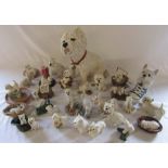 Large quantity of Westie dogs ceramics and collectors plates inc Leonardo collection dog H 36 cm,